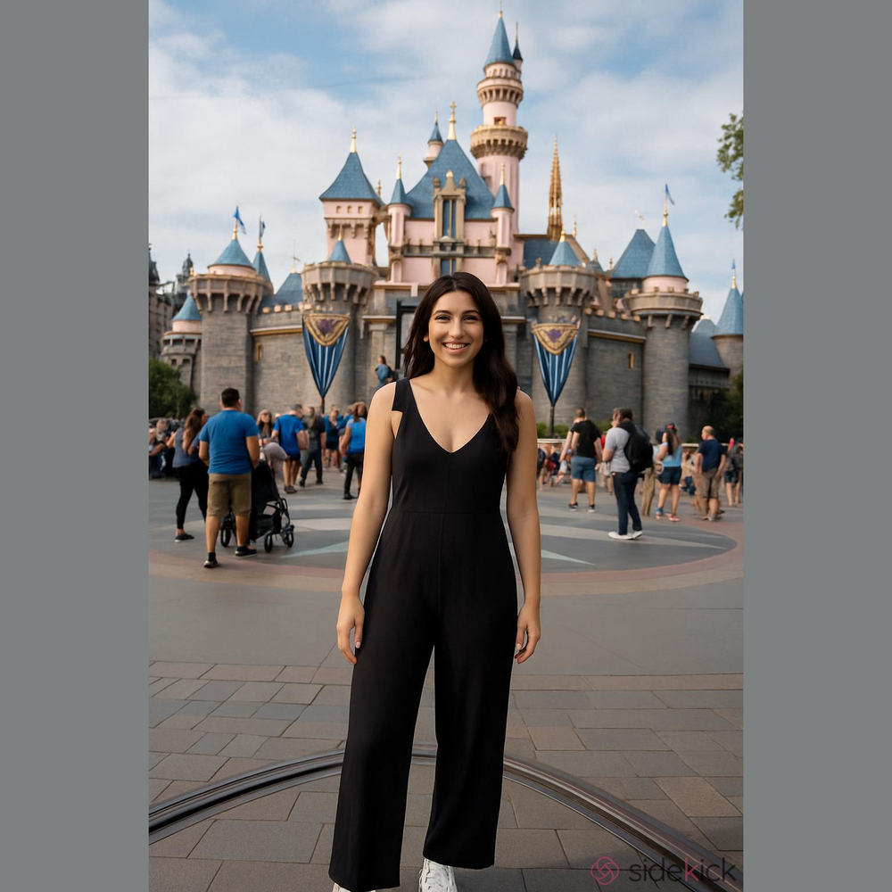 Black V-Neck Wide-Leg Jumpsuit - Women
